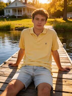 Vintage Polo Ralph Lauren Yellow Classic Fit Mesh Polo Shirt Size L 100% Cotton